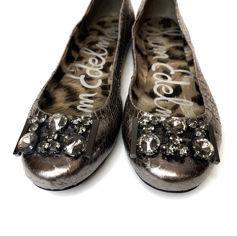 Sam Edelman Embellished Snakeskin Flats